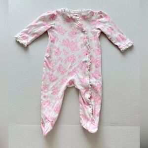 Pink and White Floral Footies